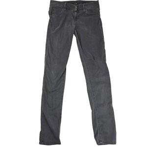 Hudson Jeans Skinny Ankle Made in LA Distressed Gray Denim Sz 26 Preppy 80s Chic